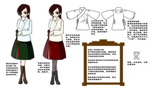 Girls' fall-winter uniform, based on Ming ruqun designs
